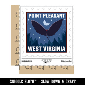 Point Pleasant West Virginia Mothman Cryptid Destination Waterproof Vinyl Phone Tablet Laptop Water Bottle Car Window Bumper Decal Sticker Set - 5 Pack