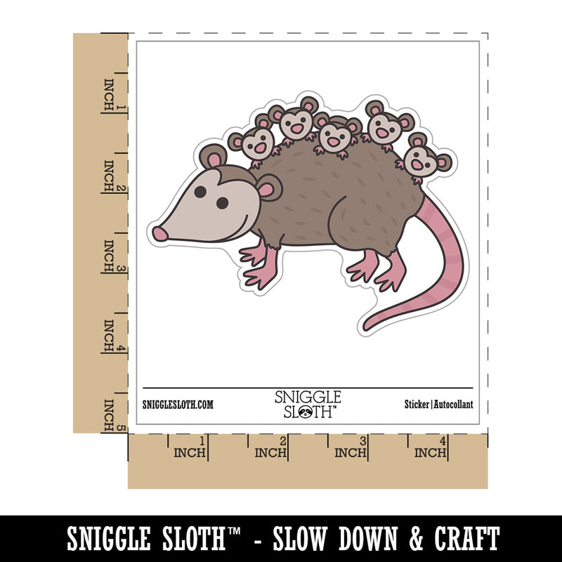 Possum Opossum Carrying Babies Waterproof Vinyl Phone Tablet Laptop Water Bottle Car Window Bumper Decal Sticker Set - 5 Pack