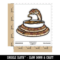 Python Snake Enjoying Ramen Noodles Waterproof Vinyl Phone Tablet Laptop Water Bottle Car Window Bumper Decal Sticker Set - 5 Pack