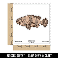 Realisitc Grouper Spotted Fish Waterproof Vinyl Phone Tablet Laptop Water Bottle Car Window Bumper Decal Sticker Set - 5 Pack