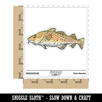 Realistic Atlantic Cod Spotted Fish Waterproof Vinyl Phone Tablet Laptop Water Bottle Car Window Bumper Decal Sticker Set - 5 Pack