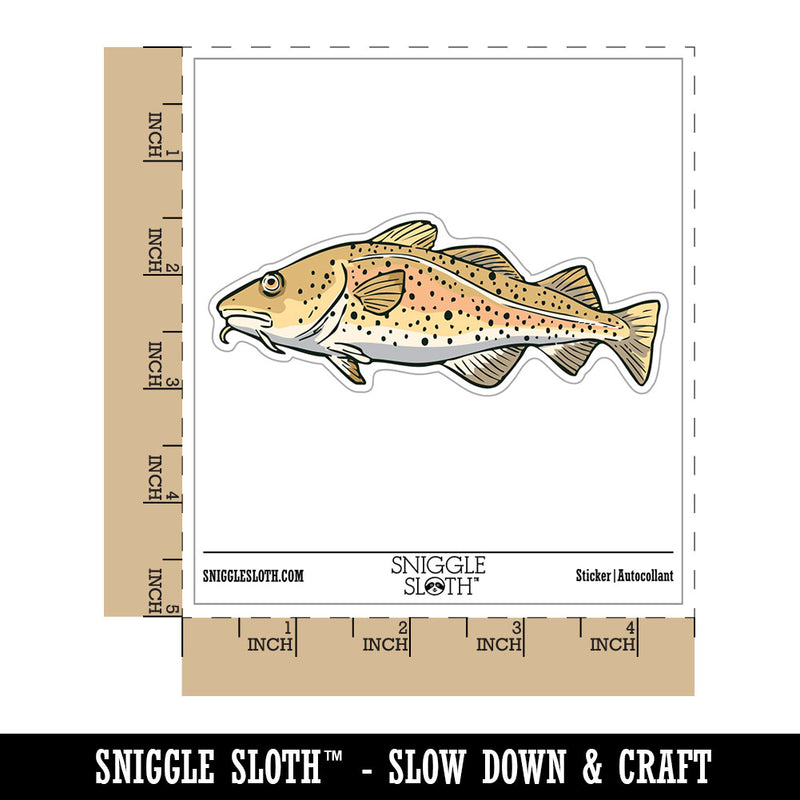 Realistic Atlantic Cod Spotted Fish Waterproof Vinyl Phone Tablet Laptop Water Bottle Car Window Bumper Decal Sticker Set - 5 Pack