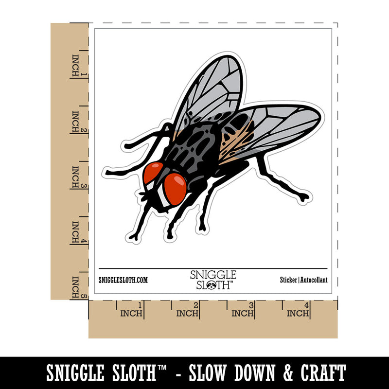 Realistic Housefly Fly Bug Insect Pest Waterproof Vinyl Phone Tablet Laptop Water Bottle Car Window Bumper Decal Sticker Set - 5 Pack