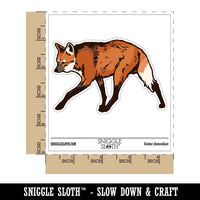 Realistic Maned Wolf South American Wild Canine Waterproof Vinyl Phone Tablet Laptop Water Bottle Car Window Bumper Decal Sticker Set - 5 Pack