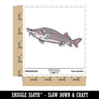 Realistic Sturgeon Large Fish Caviar Waterproof Vinyl Phone Tablet Laptop Water Bottle Car Window Bumper Decal Sticker Set - 5 Pack