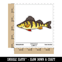 Realistic Yellow Perch Striped Fish Waterproof Vinyl Phone Tablet Laptop Water Bottle Car Window Bumper Decal Sticker Set - 5 Pack