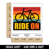 Ride on Bike Riding Cycle Waterproof Vinyl Phone Tablet Laptop Water Bottle Car Window Bumper Decal Sticker Set - 5 Pack