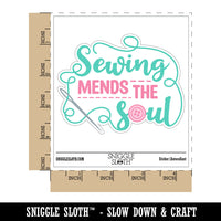 Sewing Mends the Soul Waterproof Vinyl Phone Tablet Laptop Water Bottle Car Window Bumper Decal Sticker Set - 5 Pack
