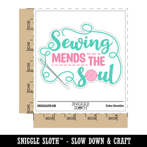 Sewing Mends the Soul Waterproof Vinyl Phone Tablet Laptop Water Bottle Car Window Bumper Decal Sticker Set - 5 Pack