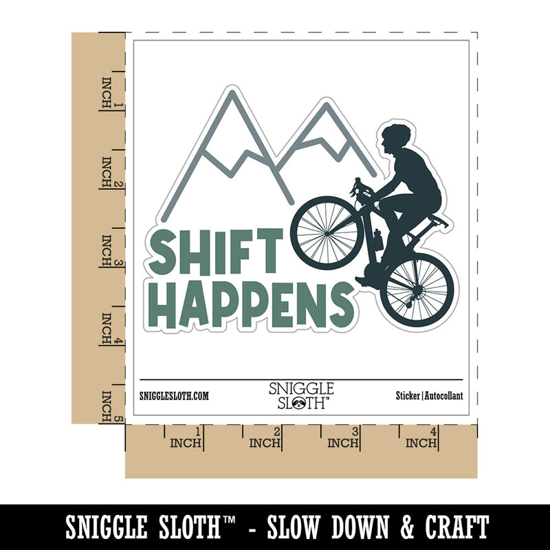 Shift Happens Bike Cycling Waterproof Vinyl Phone Tablet Laptop Water Bottle Car Window Bumper Decal Sticker Set - 5 Pack