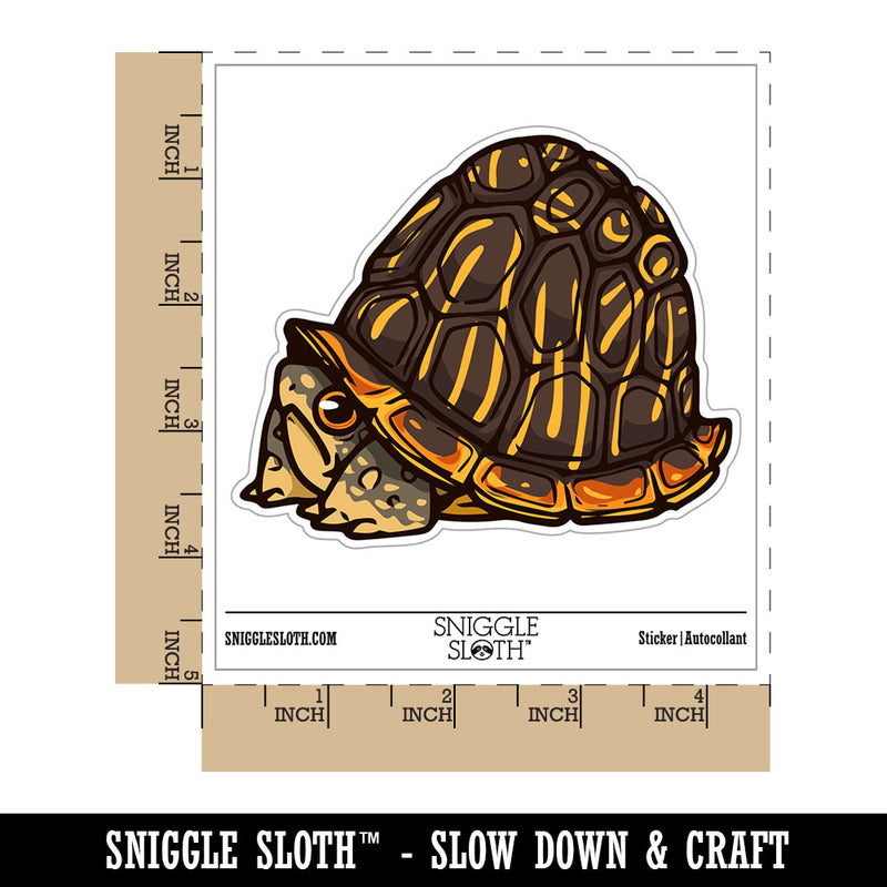 Shy Hiding Western Box Turtle Cartoon Waterproof Vinyl Phone Tablet Laptop Water Bottle Car Window Bumper Decal Sticker Set - 5 Pack