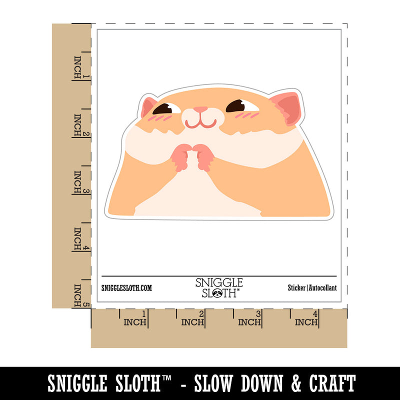 Shy Nervous Peeking Hamster Waterproof Vinyl Phone Tablet Laptop Water Bottle Car Window Bumper Decal Sticker Set - 5 Pack