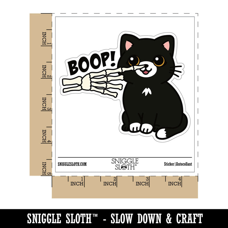 Skeleton Hand Boop Cat Nose Waterproof Vinyl Phone Tablet Laptop Water Bottle Car Window Bumper Decal Sticker Set - 5 Pack