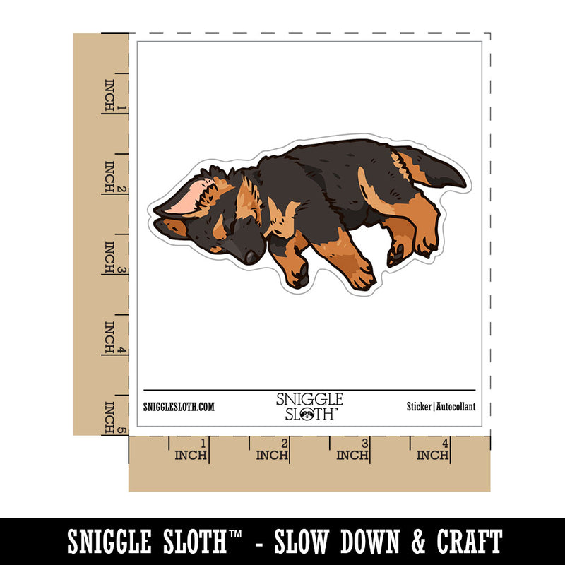 Sleeping German Shepherd Puppy Dog Cute Waterproof Vinyl Phone Tablet Laptop Water Bottle Car Window Bumper Decal Sticker Set - 5 Pack