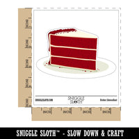 Slice of Decadant Red Velvet Cake Waterproof Vinyl Phone Tablet Laptop Water Bottle Car Window Bumper Decal Sticker Set - 5 Pack