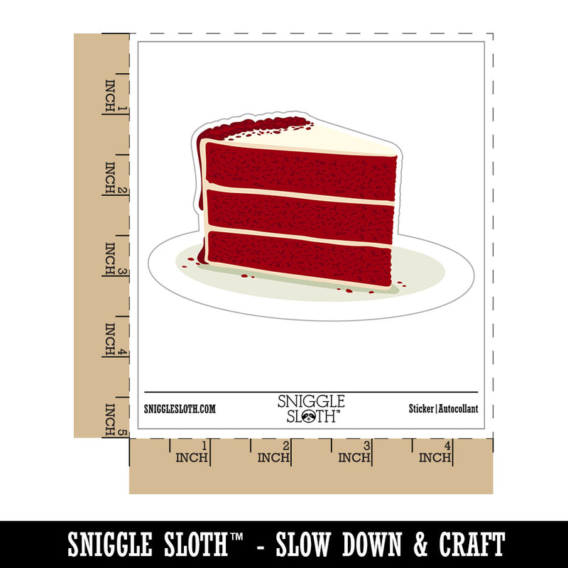 Slice of Decadant Red Velvet Cake Waterproof Vinyl Phone Tablet Laptop Water Bottle Car Window Bumper Decal Sticker Set - 5 Pack
