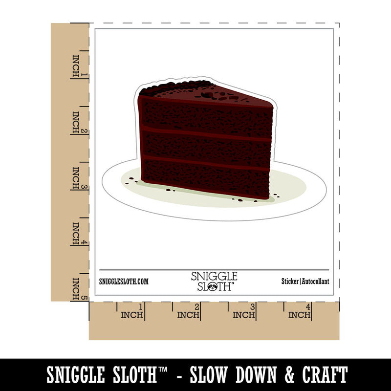 Slice of Decadent Chocolate Devil's Food Cake Waterproof Vinyl Phone Tablet Laptop Water Bottle Car Window Bumper Decal Sticker Set - 5 Pack