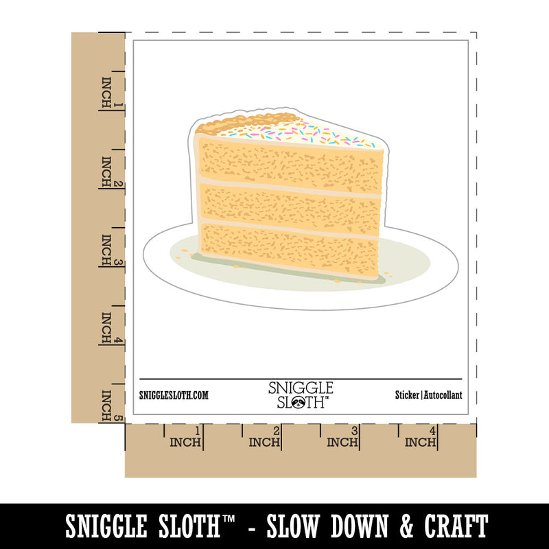 Slice of Yellow Birthday Cake Waterproof Vinyl Phone Tablet Laptop Water Bottle Car Window Bumper Decal Sticker Set - 5 Pack