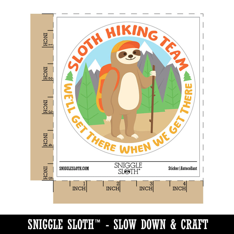 Sloth Hiking Team Waterproof Vinyl Phone Tablet Laptop Water Bottle Car Window Bumper Decal Sticker Set - 5 Pack