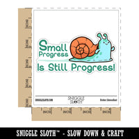 Small Progress is Still Progress Motivational Snail Waterproof Vinyl Phone Tablet Laptop Water Bottle Car Window Bumper Decal Sticker Set - 5 Pack
