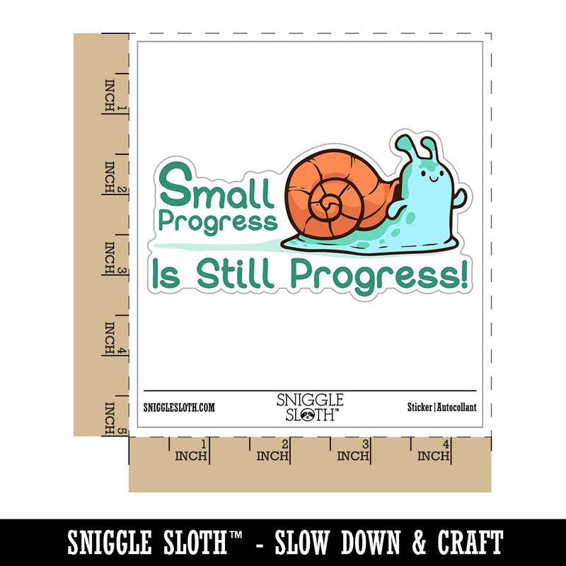 Small Progress is Still Progress Motivational Snail Waterproof Vinyl Phone Tablet Laptop Water Bottle Car Window Bumper Decal Sticker Set - 5 Pack