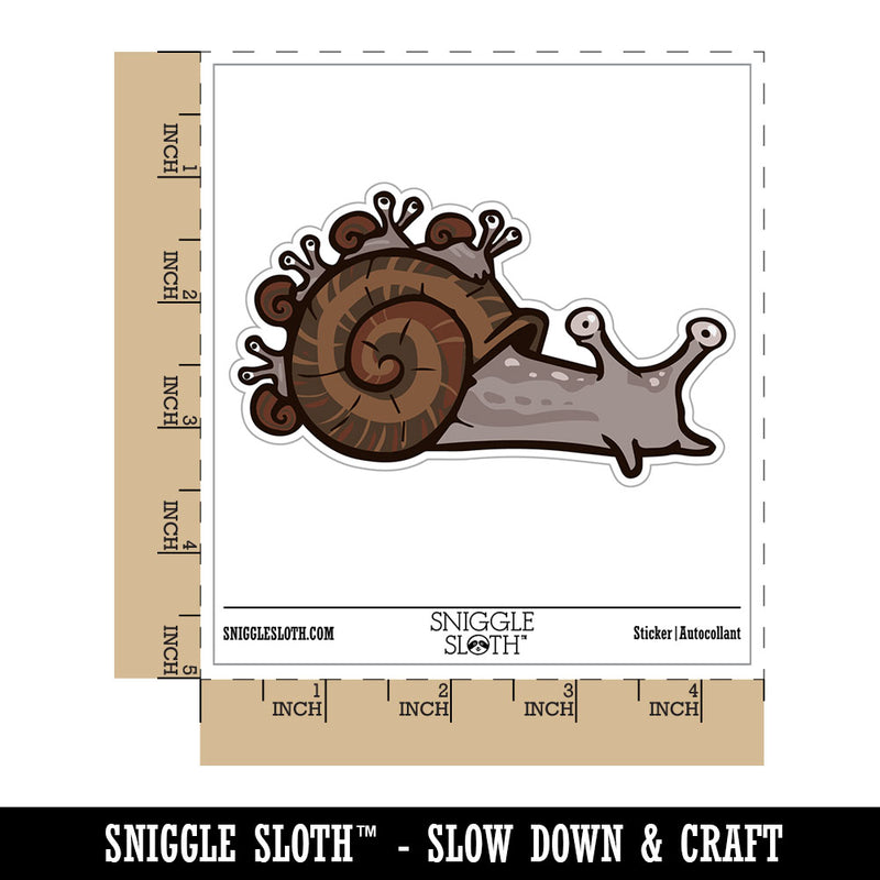 Snail with Babies on Shell Mother Father Parenthood Waterproof Vinyl Phone Tablet Laptop Water Bottle Car Window Bumper Decal Sticker Set - 5 Pack