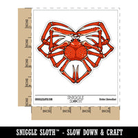 Snow Crab Legs Seafood Heart Waterproof Vinyl Phone Tablet Laptop Water Bottle Car Window Bumper Decal Sticker Set - 5 Pack