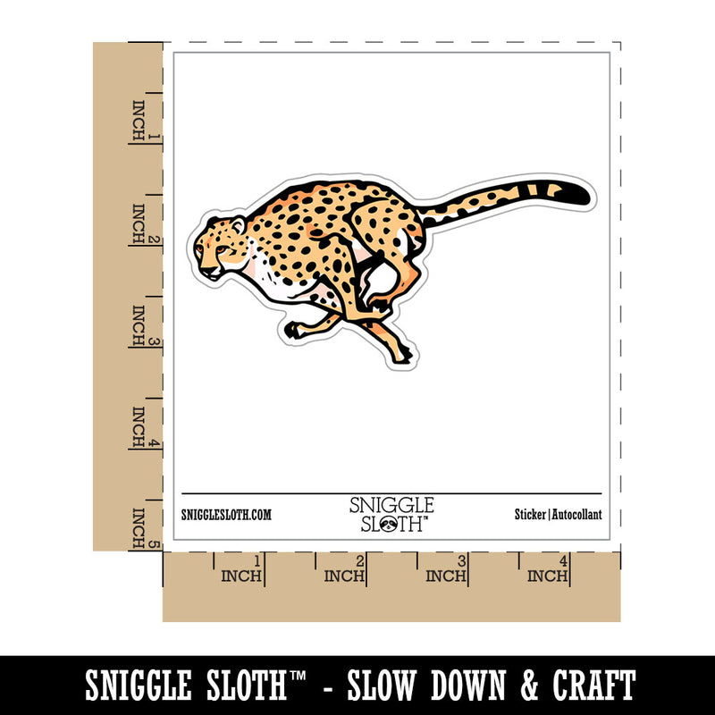 Speedy Cheetah Running Fast Cat Waterproof Vinyl Phone Tablet Laptop Water Bottle Car Window Bumper Decal Sticker Set - 5 Pack