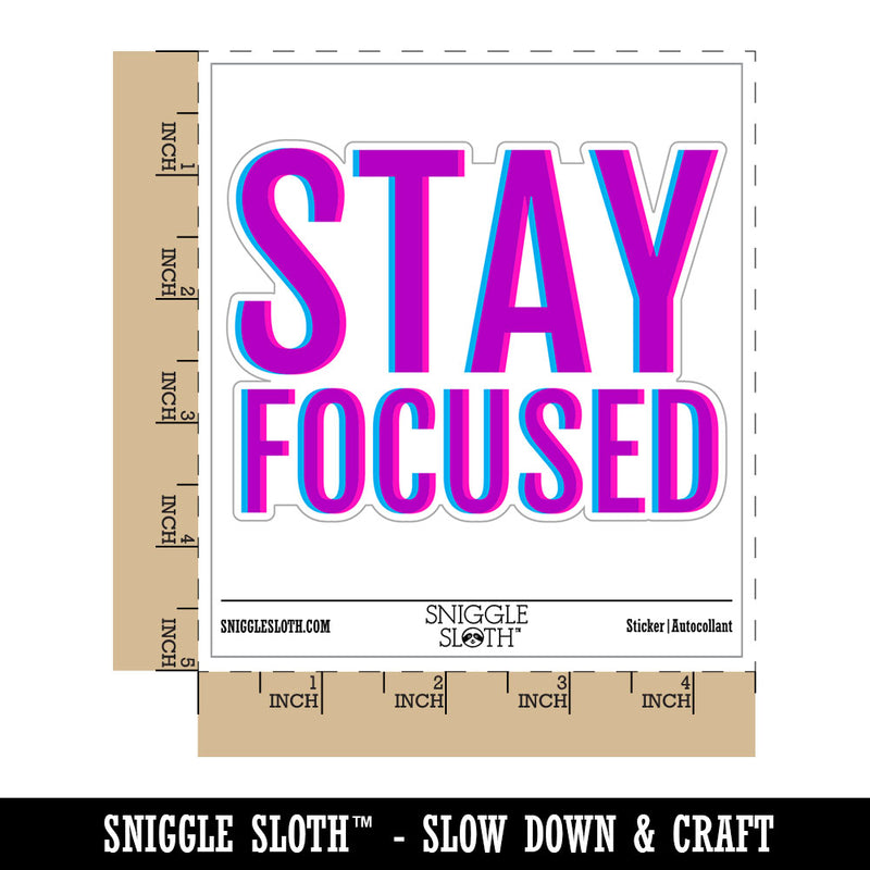 Stay Focused Double Vision Optical Illusion Waterproof Vinyl Phone Tablet Laptop Water Bottle Car Window Bumper Decal Sticker Set - 5 Pack