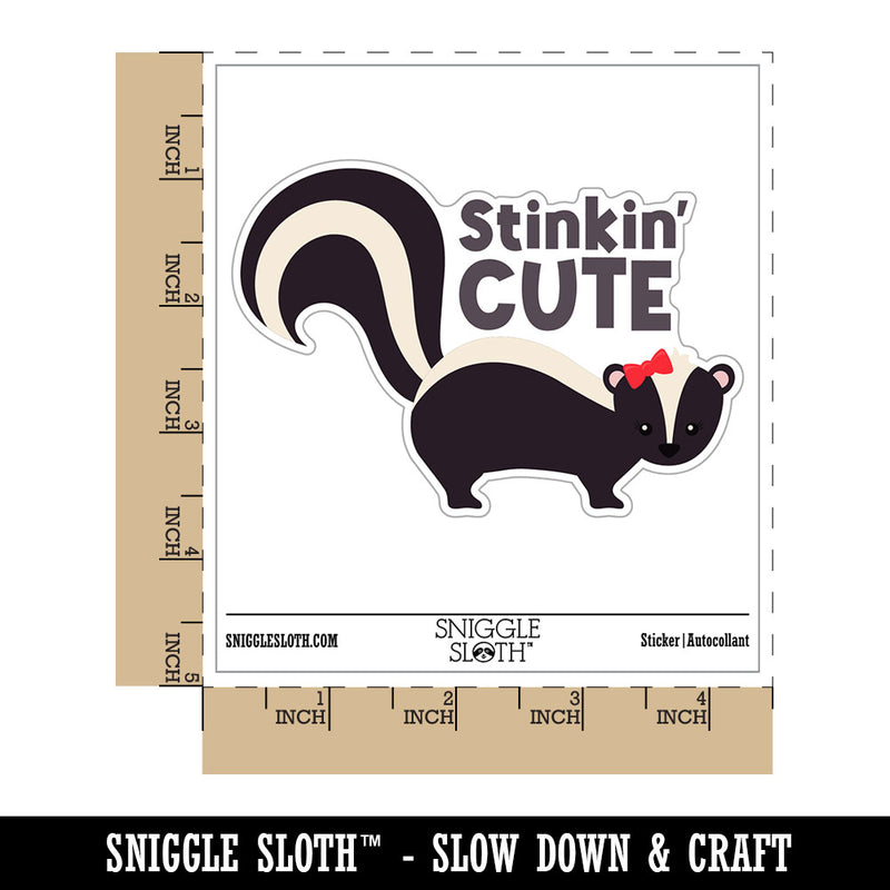 Stinkin Cute Skunk Waterproof Vinyl Phone Tablet Laptop Water Bottle Car Window Bumper Decal Sticker Set - 5 Pack