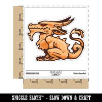 Stoic Dragon Kobold Creature Sitting Waterproof Vinyl Phone Tablet Laptop Water Bottle Car Window Bumper Decal Sticker Set - 5 Pack