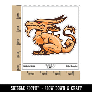 Stoic Dragon Kobold Creature Sitting Waterproof Vinyl Phone Tablet Laptop Water Bottle Car Window Bumper Decal Sticker Set - 5 Pack