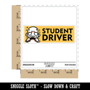 Student Driver Crying Funny Face Waterproof Vinyl Phone Tablet Laptop Water Bottle Car Window Bumper Decal Sticker Set - 5 Pack