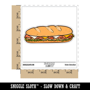 Submarine Sandwich Hoagie Hero Sub Bread Waterproof Vinyl Phone Tablet Laptop Water Bottle Car Window Bumper Decal Sticker Set - 5 Pack