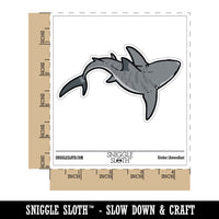 Swimming Tiger Shark Ocean Fish Waterproof Vinyl Phone Tablet Laptop Water Bottle Car Window Bumper Decal Sticker Set - 5 Pack