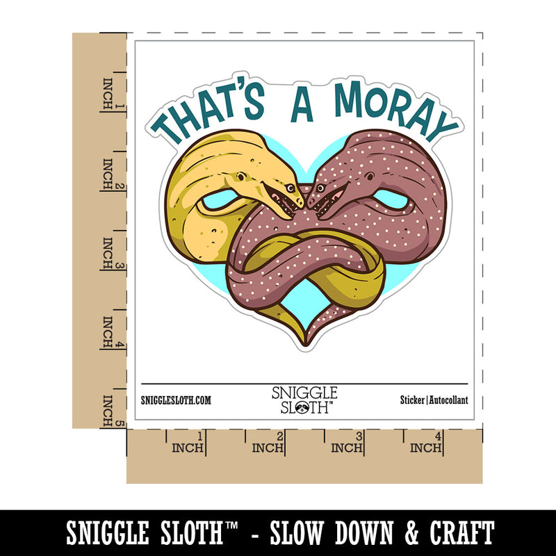That's A Moray Amore Eels Heart Fish Love Funny Waterproof Vinyl Phone Tablet Laptop Water Bottle Car Window Bumper Decal Sticker Set - 5 Pack