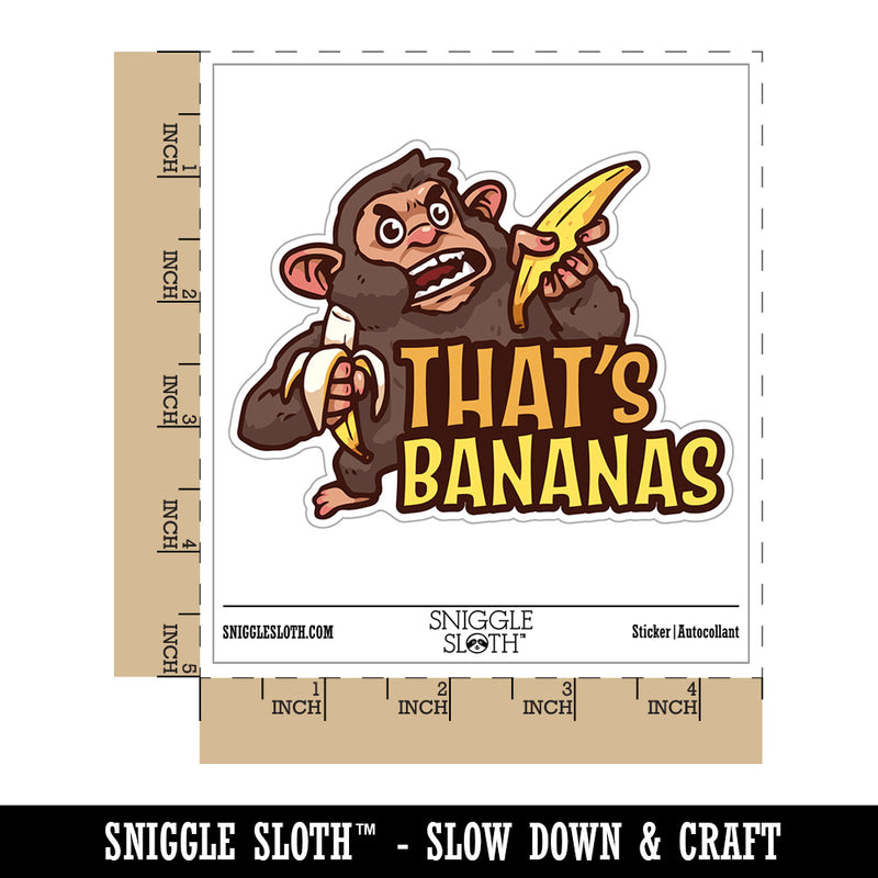 That's Bananas Shocked Surprised Monkey Ape Waterproof Vinyl Phone Tablet Laptop Water Bottle Car Window Bumper Decal Sticker Set - 5 Pack