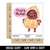 That's Nuts Cute Suprised Peanut in Shell Waterproof Vinyl Phone Tablet Laptop Water Bottle Car Window Bumper Decal Sticker Set - 5 Pack