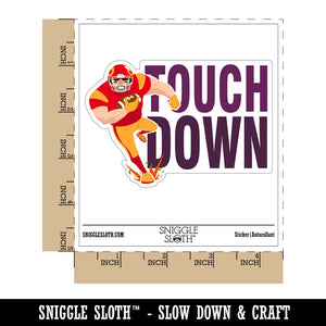 Touch Down Football Player Running Sports Waterproof Vinyl Phone Tablet Laptop Water Bottle Car Window Bumper Decal Sticker Set - 5 Pack