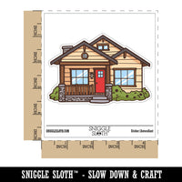 Traditional Craftsman Style House Home Waterproof Vinyl Phone Tablet Laptop Water Bottle Car Window Bumper Decal Sticker Set - 5 Pack