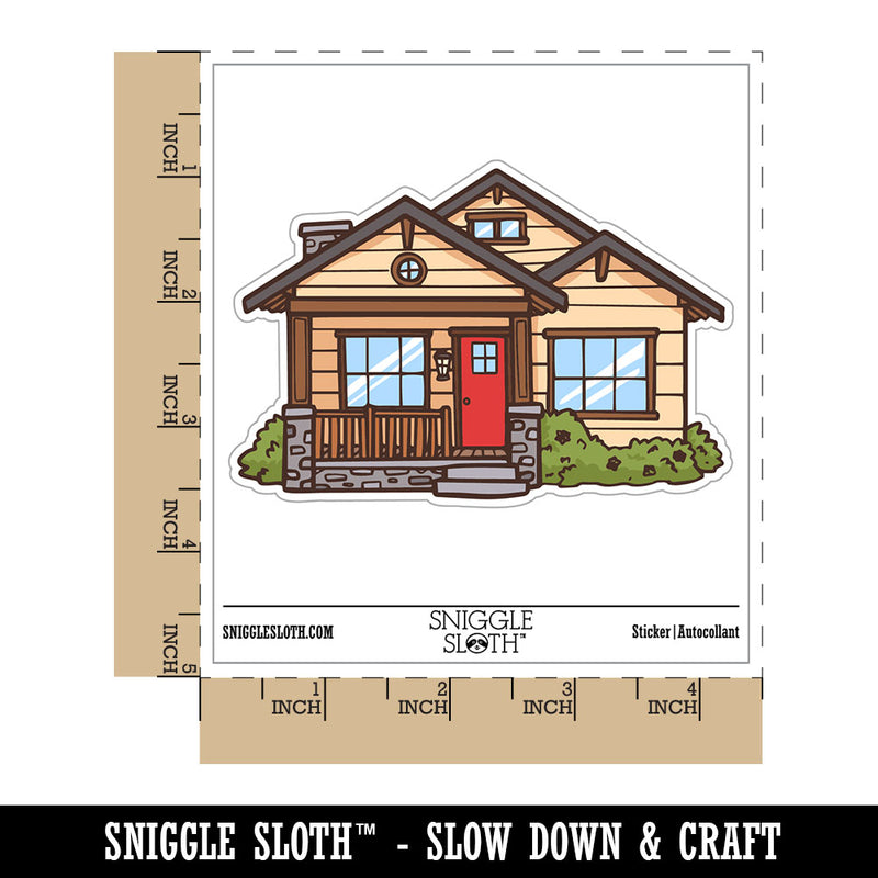 Traditional Craftsman Style House Home Waterproof Vinyl Phone Tablet Laptop Water Bottle Car Window Bumper Decal Sticker Set - 5 Pack