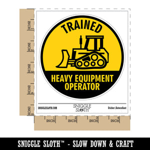 Trained Heavy Equipment Operator Builder Bulldozer Waterproof Vinyl Phone Tablet Laptop Water Bottle Car Window Bumper Decal Sticker Set - 5 Pack