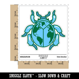 Travel Bug World Globe Beetle Waterproof Vinyl Phone Tablet Laptop Water Bottle Car Window Bumper Decal Sticker Set - 5 Pack