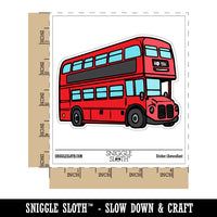 Two Storey Double_Decker Bus Public Transportation Waterproof Vinyl Phone Tablet Laptop Water Bottle Car Window Bumper Decal Sticker Set - 5 Pack