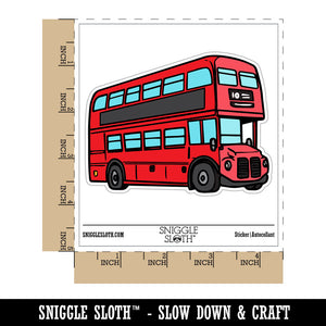 Two Storey Double_Decker Bus Public Transportation Waterproof Vinyl Phone Tablet Laptop Water Bottle Car Window Bumper Decal Sticker Set - 5 Pack