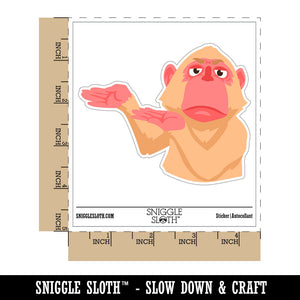 Unamused Monkey Presenting with Hands Gesture Waterproof Vinyl Phone Tablet Laptop Water Bottle Car Window Bumper Decal Sticker Set - 5 Pack