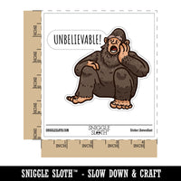 Unbelievable Shocked Bigfoot Cryptid Sasquatch Waterproof Vinyl Phone Tablet Laptop Water Bottle Car Window Bumper Decal Sticker Set - 5 Pack