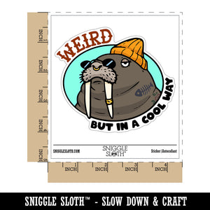 Weird But In A Cool Way Walrus Hipster Waterproof Vinyl Phone Tablet Laptop Water Bottle Car Window Bumper Decal Sticker Set - 5 Pack