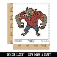 Werewolf Wolf Man Monster Creature Halloween Waterproof Vinyl Phone Tablet Laptop Water Bottle Car Window Bumper Decal Sticker Set - 5 Pack