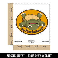 Whatever Indifferent Flipped Turtle Funny Waterproof Vinyl Phone Tablet Laptop Water Bottle Car Window Bumper Decal Sticker Set - 5 Pack